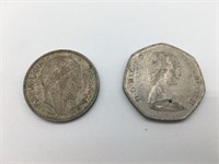 1949 50 Francs Algerie 1973 50 Pence Coin Lot