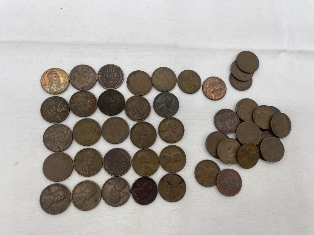 Approx 50 Wheat Pennies