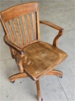 Older Rolling Wooden Desk Chair