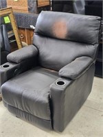 Worn Leather Power Recliner Works Well