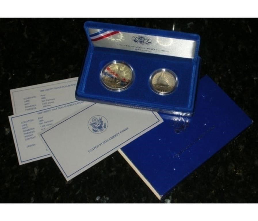 1986 Statue Of Liberty Proof Set (2 coin)