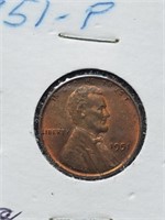 AU 1951 Wheat Penny