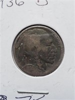 Dark 1936-D Buffalo nickel
