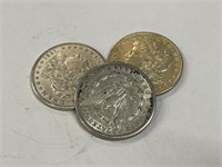 Lot of (3) US Morgan Silver Dollars