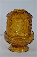 Amber Glass Star and Bars Fairy Lamp