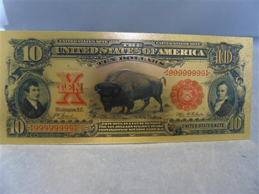 $10 Gold Foil Currency Replica
