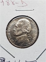 BU 1988-D Jefferson Nickel
