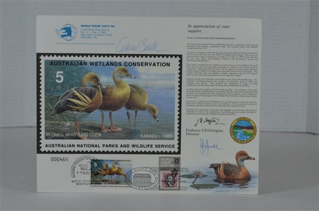 First Day Cover Duck Stamps 1989 Signed By Artist