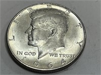 1964 d BU Kennedy Half Dollar