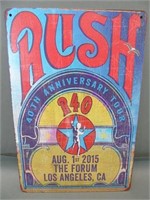 Rush 40th Anniversary Tour Metal Sign