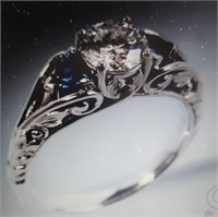 Silver Plated Sparkling Zircon Ring