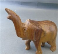 Hand Carved Wood Elephant Figurine