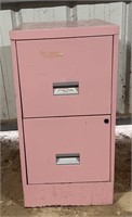 W.P Johnson Pink Metal File Cabinet