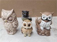 Lot of 4 Owl Figurines