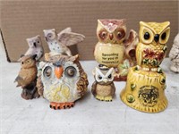 Owl Figurines, Bell etc