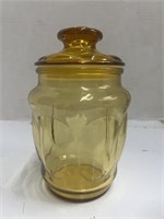 Vintage Amber Glass Candy Jar