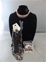 Fashion Jewelry Necklace /Earring Set and a Broach