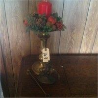 Candleholder with fruit decorations, horse statue,