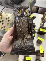 ANTIQUE MECHANICAL OWL COIN BANK REAL DEAL