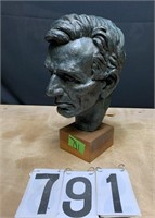 Wood? Carved Lincoln Bust 15”