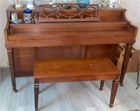 Vintage Kohler & Campbell Console Piano & Bench