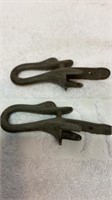 Antique cast-iron gooseneck handles
