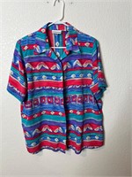 Vintage Femme Button Up Colorful Shirt