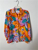 Vintage Femme Button Up Shirt Colorful