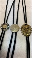 Three bolos with metal clasps