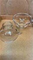 Two Vtg glass canning jar funnels
