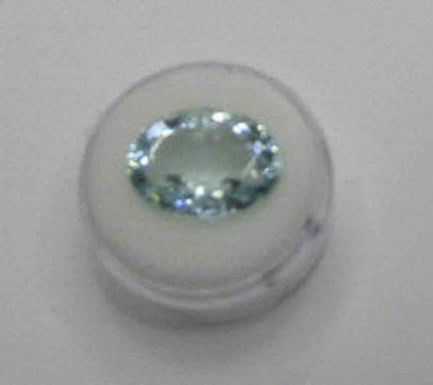 13.24cts Lab Created Light Blue Spinel Oval Cut