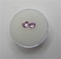 Pair Of Pink Tourmaline Round Cut Total 1.22cts