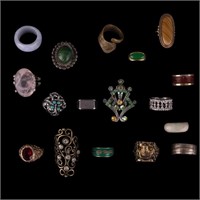 Vintage Costume and Semi Precious Stone Rings (19)