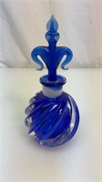 Cobalt blue swirl perfume bottle