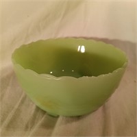 Jadeite 3 Footed Draped Bowl