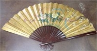 70" Wide Large Oriental Hand Painted Fan