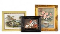Eastlake Framed Floral Painting and Prints (3)