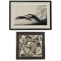 Framed MC Escher and Louis Icart Prints