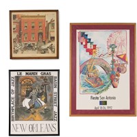 Framed Festival Posters and Rockwell Print (3)