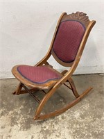 Vintage Folding Wooden Rocking Chair
