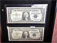 1957 & 1957A Silver Certificate Dollars - (2) ....