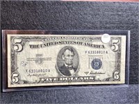 1953A Silver Certificate Five Dollar