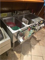 2 COMPARTMENT SINK W/ DRAINBOARD & SPEED RACK