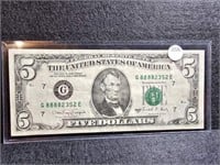 1988A Federal Reserve Five-Dollar - Chicago, IL