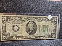 1934 Fed. Reserve Twenty-Dollar - Mpls vivid green