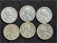 1943 & D & S Zinc-Coated Steel Cents (6 coins incl