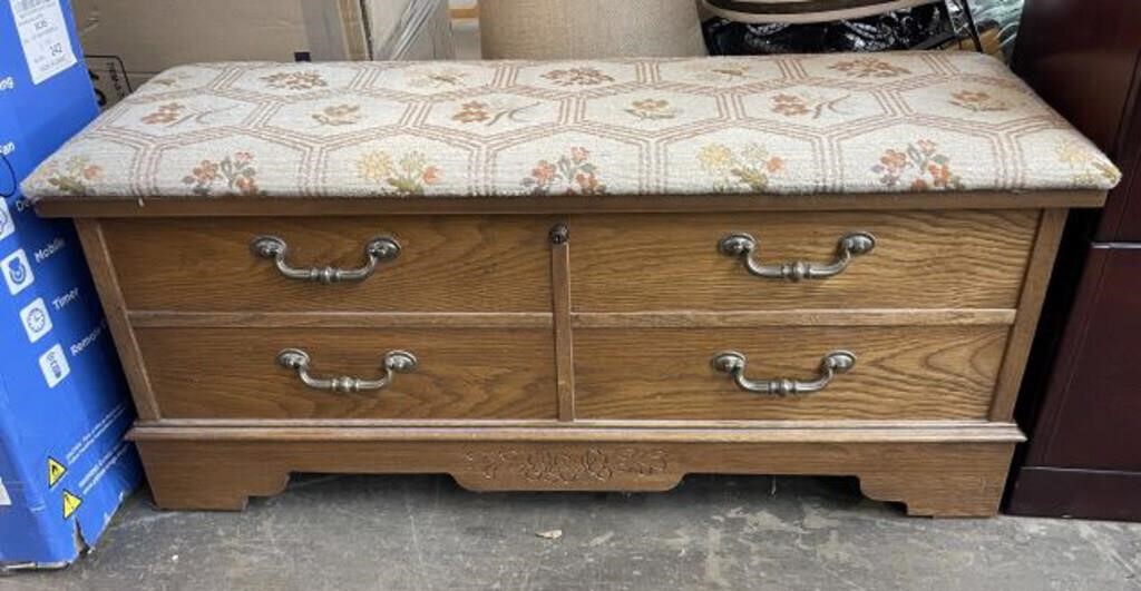 Vintage Lane Cedar Chest with Upholstered Seat