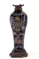 Castilian Chinoiserie Black Ceramic Floral Vase
