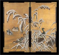 Asian Framed Waterfowl Paintings (2)