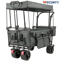 E4415  VECUKTY Collapsible Beach Wagon Cart, Gray